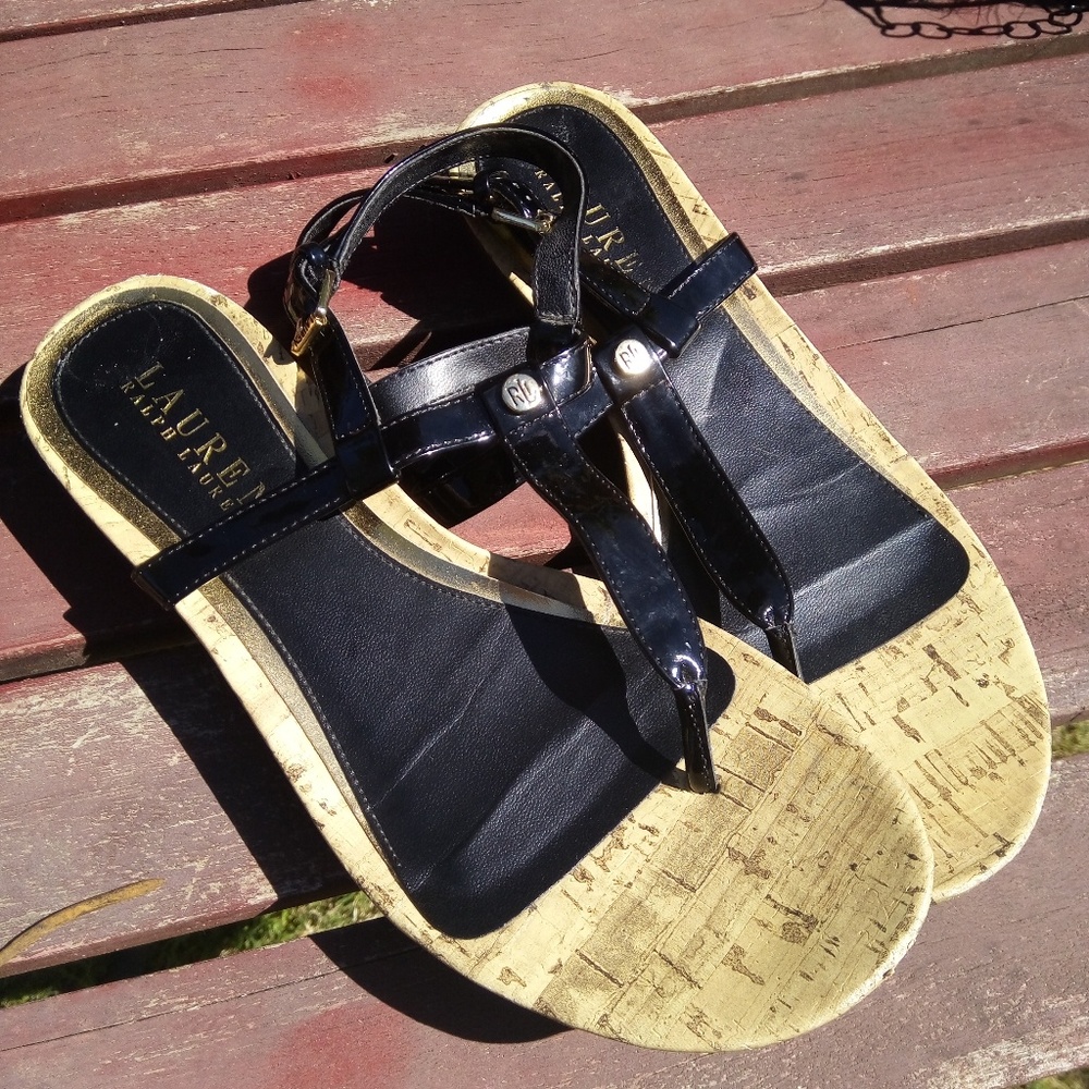 Lauren Ralph Lauren Strappy Black Summer Sandals